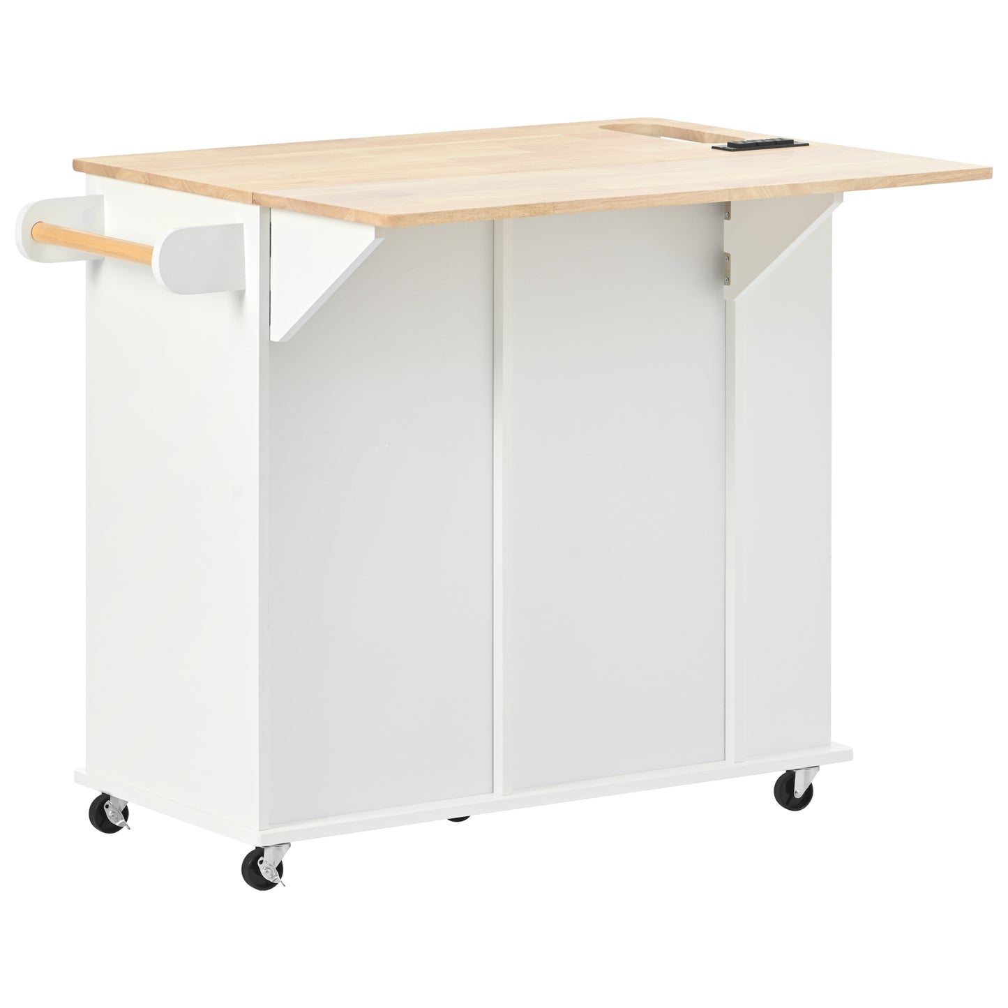 1st Choice Modern Kitchen Island Adjustable Storage with Power Outlet