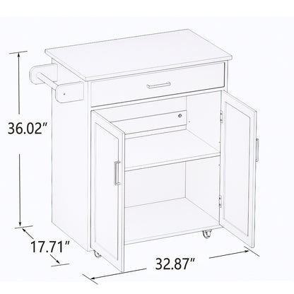 1st Choice Modern Kitchen Island Rolling Trolley Cart With Towel Rack