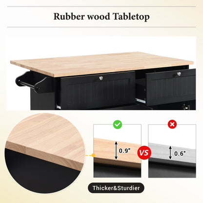 1st Choice Modern Farmhouse Kitchen Island Set with Storage Cabinet
