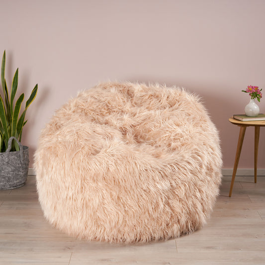 1st Choice Stylish Cozy Relaxation 5ft Long Faux Comfy Pink Beanbag