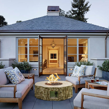 1st Choice 28 Ore Powder 30,000 BTU Exterior Faux Stone Propane Fire Pit
