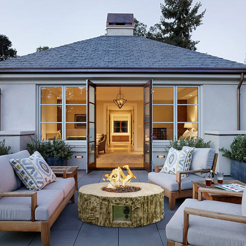 1st Choice 28 Ore Powder 30,000 BTU Exterior Faux Stone Propane Fire Pit