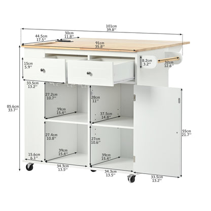 1st Choice Modern Kitchen Island Adjustable Storage with Power Outlet