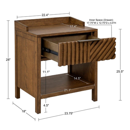 1st Choice Modern Sunset Cliff 1-Drawer Nightstand with Shelf