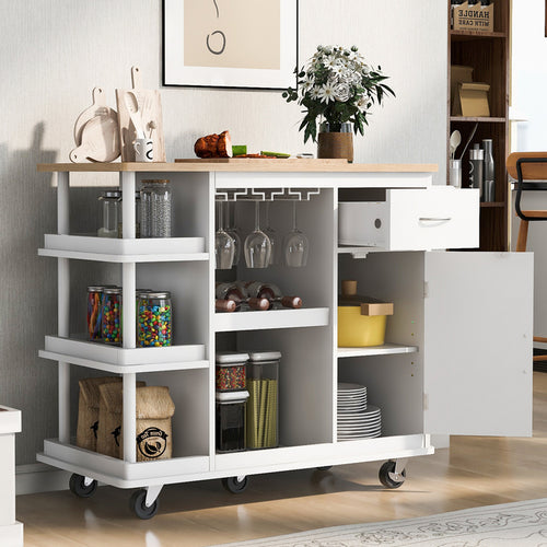 1st Choice Multipurpose Kitchen Cart Cabinet with Side Storage Shelves