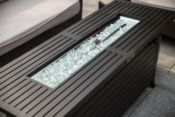 1st Choice 57-in Aluminum Rectangular Outdoor Gas Propane Fire Pits Table