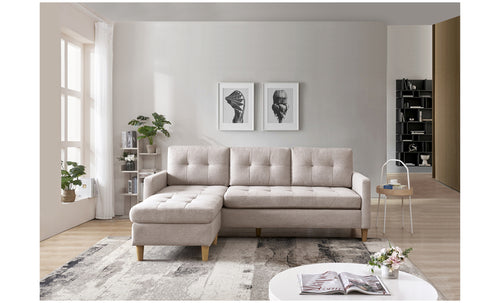 1st Choice L-Shape Sectional with Removable Cushions and Mobile Ottoman