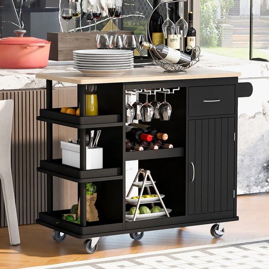 1st Choice Multipurpose Kitchen Cart Cabinet with Side Storage Shelves