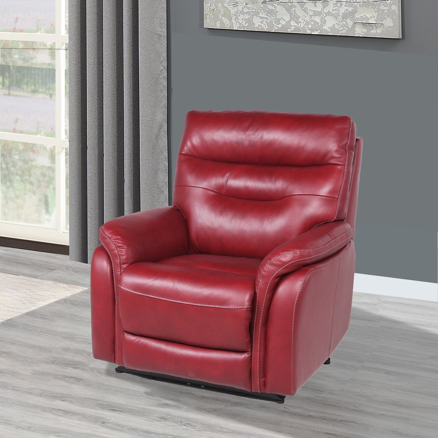 1st Choice Modern Leather Motion Recliner with Control Panel USB Charging