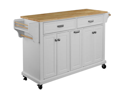 1st Choice Cambridge Natural Wood Top Kitchen Island with Storage