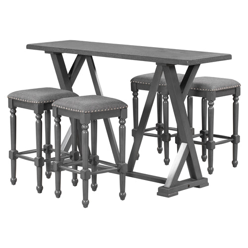 1st Choice Enhance Your Dining Space with Our Gray Mid-Century Modern Dining Set