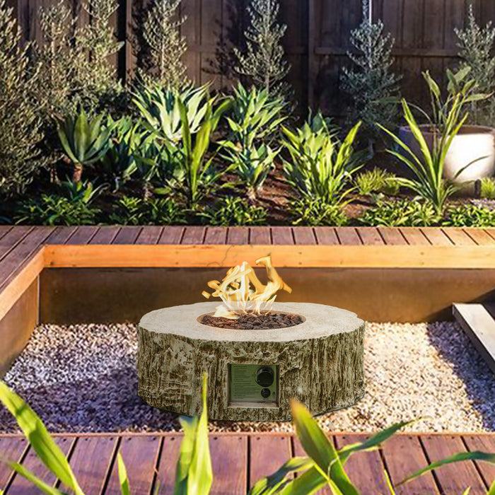 1st Choice 28 Ore Powder 30,000 BTU Exterior Faux Stone Propane Fire Pit