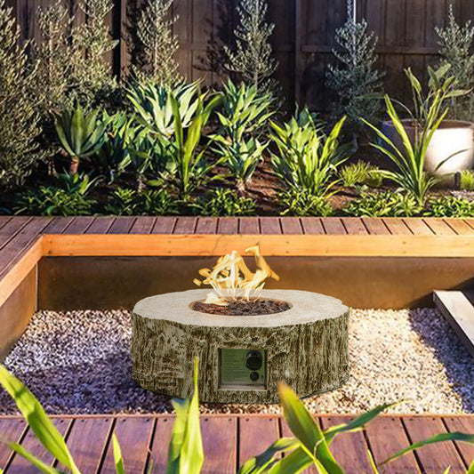 1st Choice 28 Ore Powder 30,000 BTU Exterior Faux Stone Propane Fire Pit