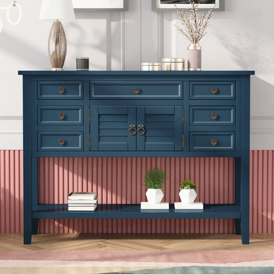 1st Choice 44.5" Modern Living Room Console Table Sofa Table in Navy Blue