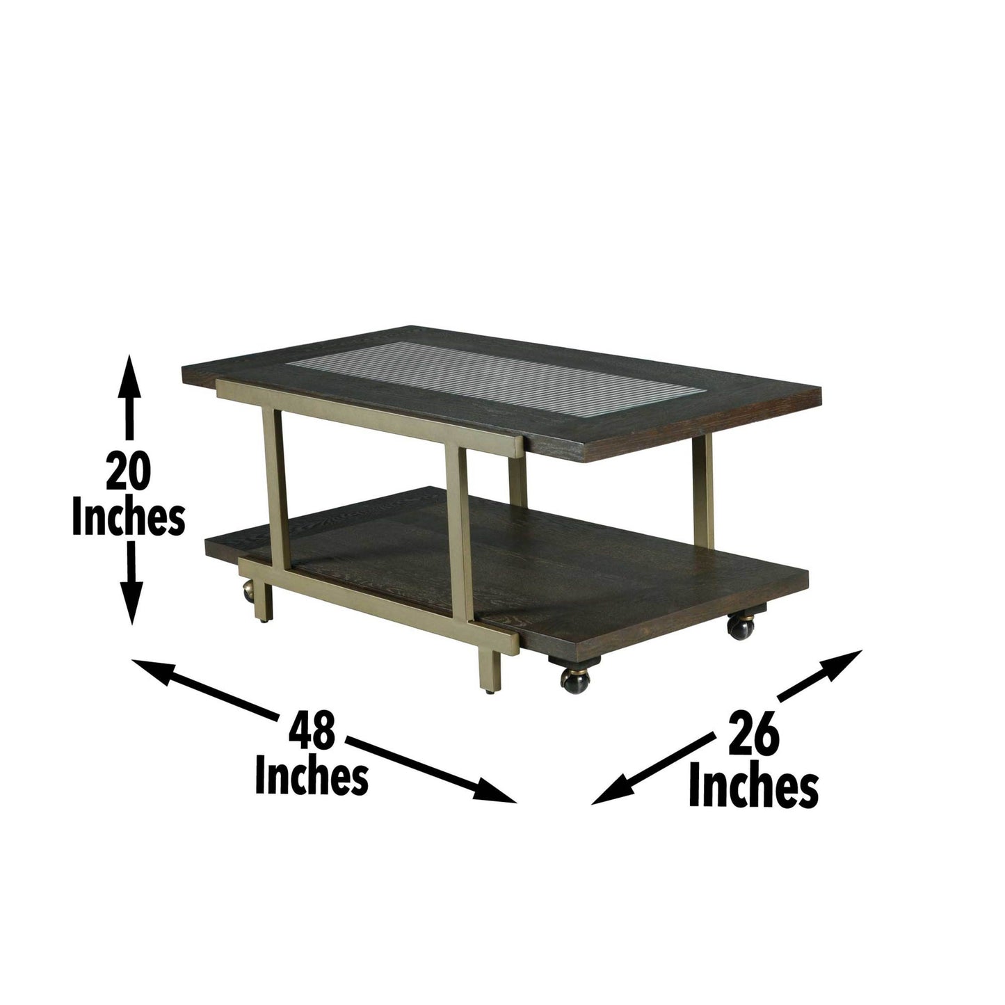 1st Choice Rustic Industrial Cocktail Table with Roomy Bottom Shelf