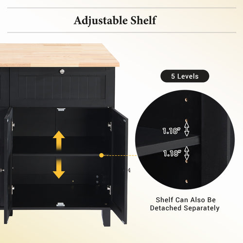 1st Choice Modern Farmhouse Kitchen Island Set with Storage Cabinet