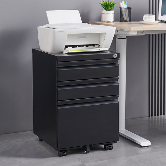 1st Choice 3-Drawer Mobile File Cabinet with Lock Office Storage Filing Cabinet