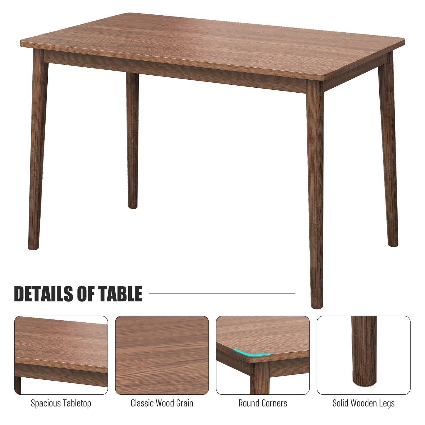 1st Choice Modern Rectangular Dining Table Set Furniture with 2 Benches