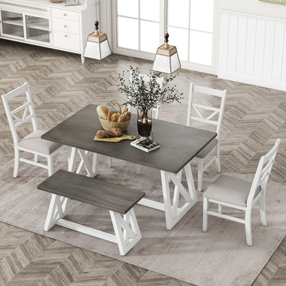1st Choice Farmhouse dining set with Triangular backrest chairs
