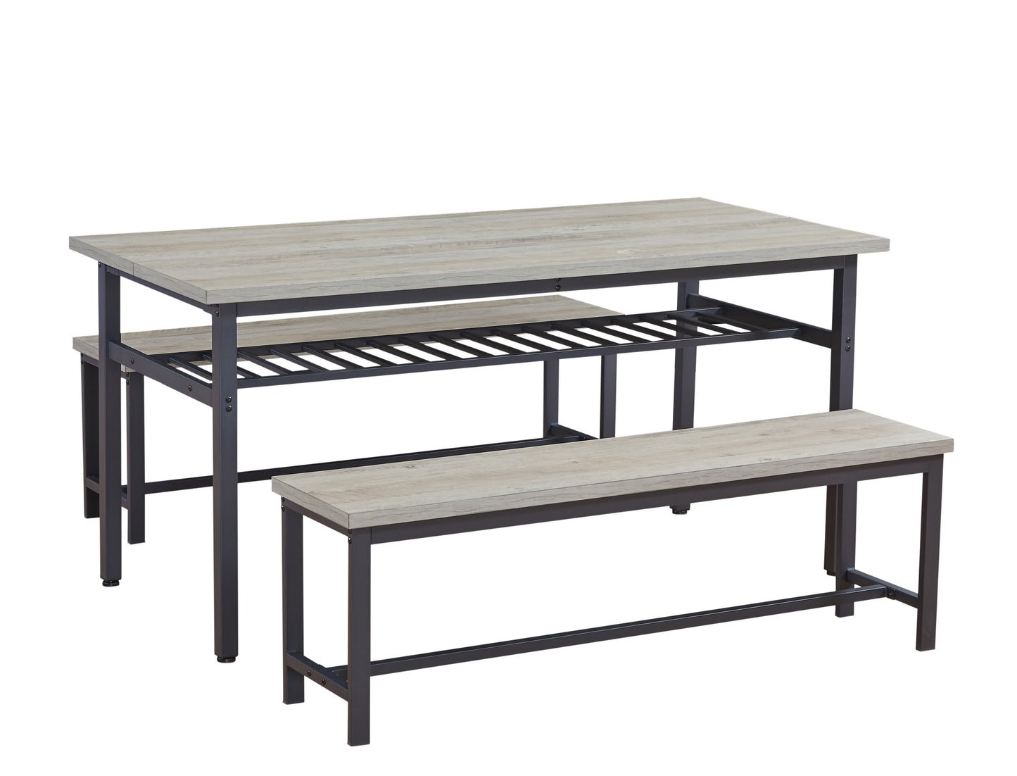 1st Choice Modern 3-Piece Kitchen Table Dining Room Set with 2 Benches