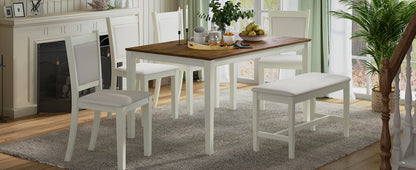 1st Choice Contemporary Rustic Solid Wood Dining Table Set in Brown