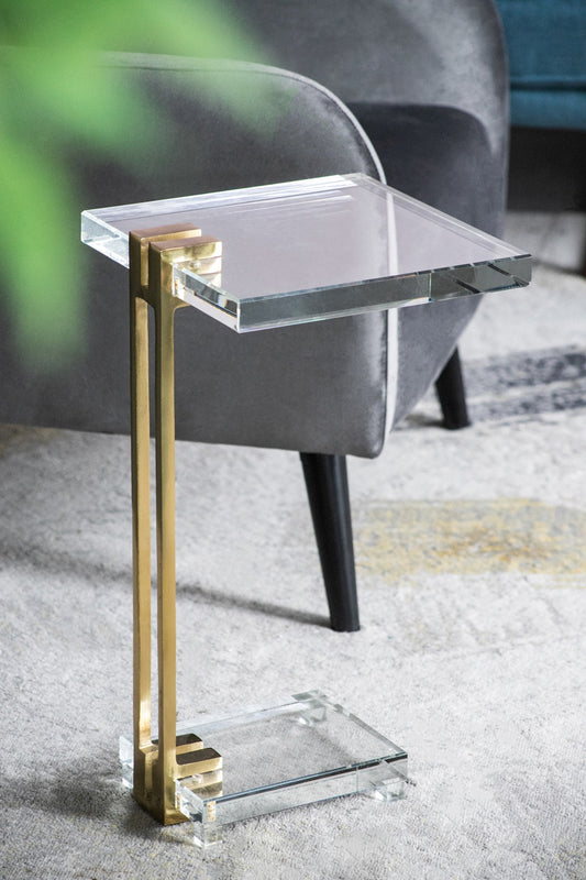 1st Choice Elevate Your Space with the Gold Crystal End Table