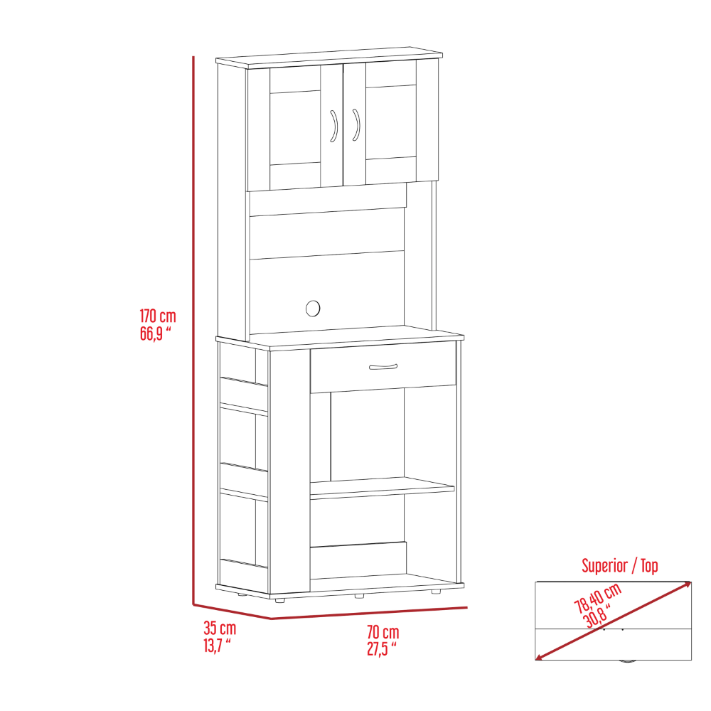 1st Choice Modern Elegant Victoria Pantry Double Door Cabinet in White
