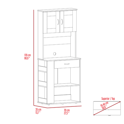 1st Choice Modern Elegant Victoria Pantry Double Door Cabinet in White