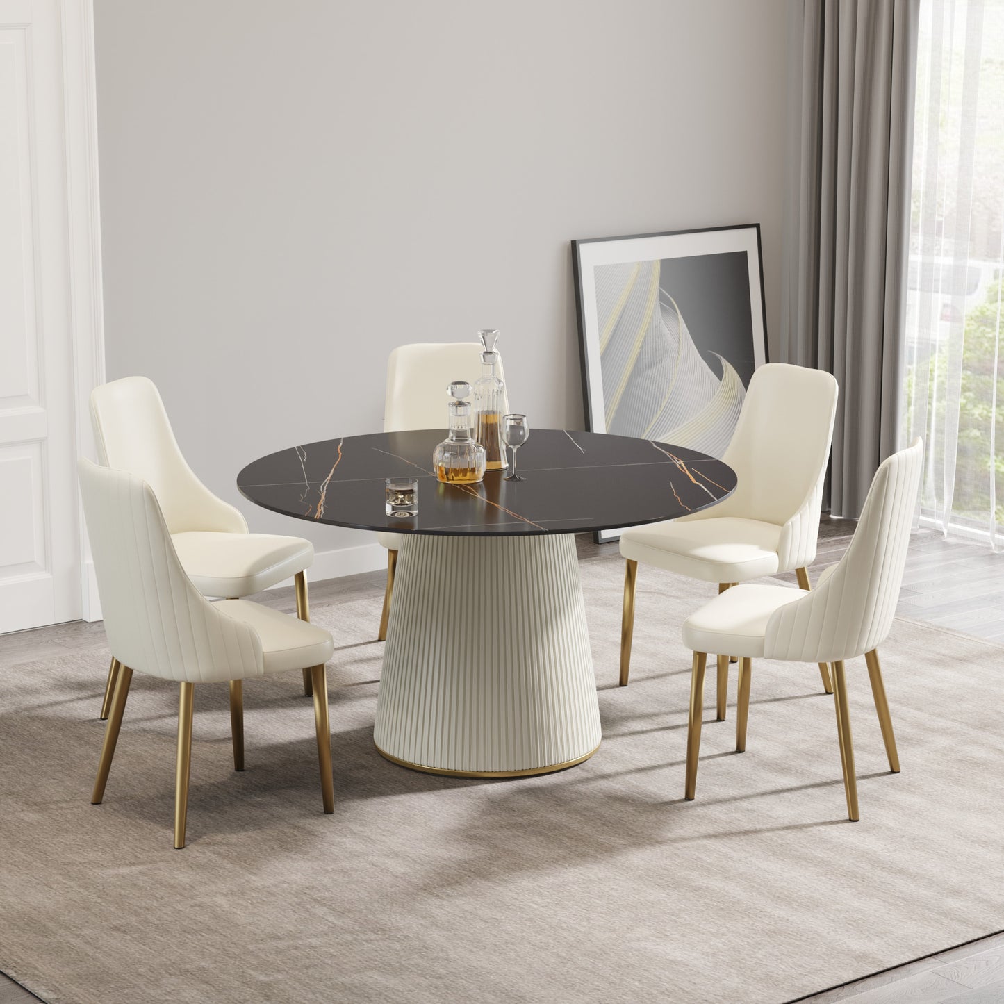 1stChoice Black Sintered Stone Dining Table - Luxury, Style, and Durability