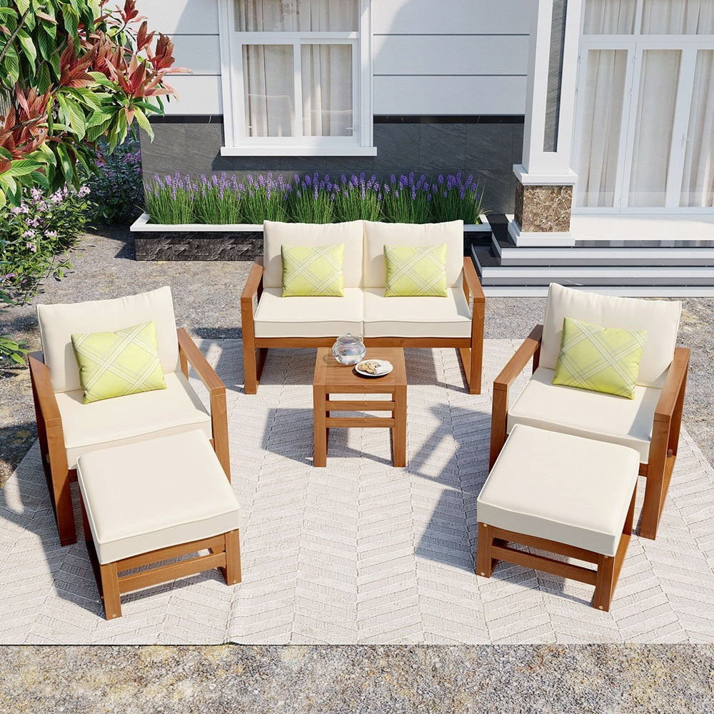 1st Choice Premium 6-Piece Patio Set with Ottomans and Cushions