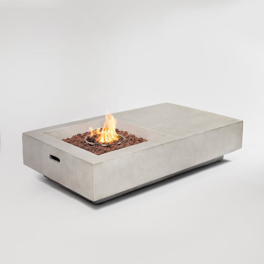 1st Choice Modern 60inch Outdoor Concrete Fire Pit Table Heating Solution