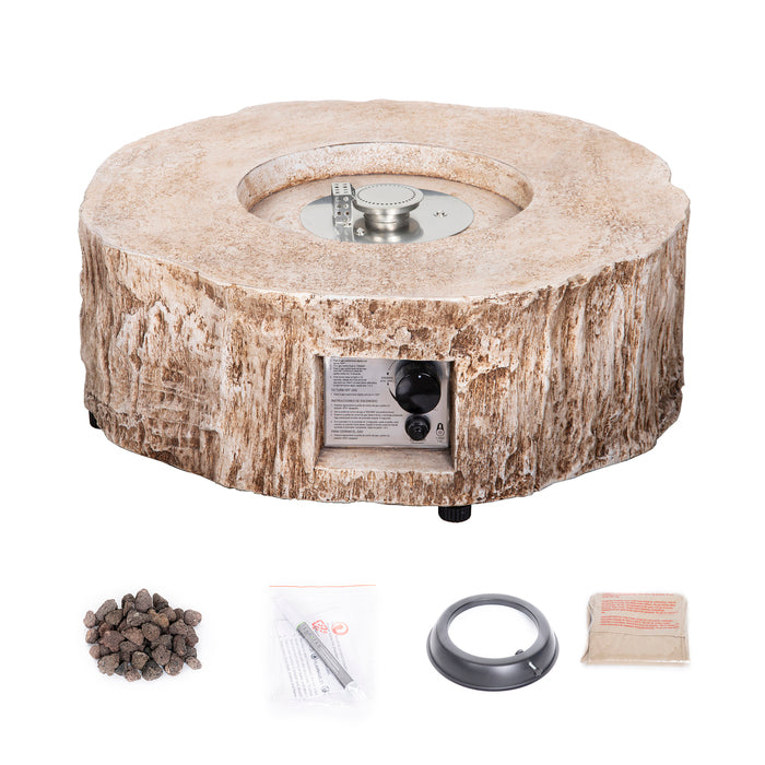 1st Choice 28 Ore Powder 30,000 BTU Exterior Faux Stone Propane Fire Pit