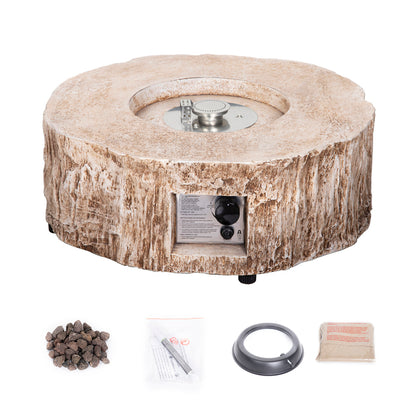 1st Choice 28 Ore Powder 30,000 BTU Exterior Faux Stone Propane Fire Pit
