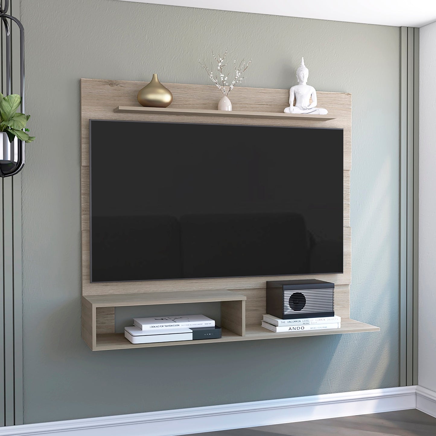 1st Choice Floating Entertainment Center For The TV´s up 55" in Light Pine Finish