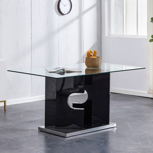 1st Choice Large Modern Minimalist Rectangular Glass Dining Table