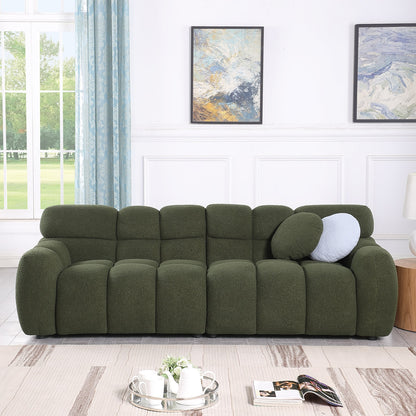 1st Choice Versatile Olive Green Boucle Sofa