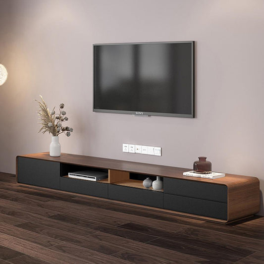1st Choice Modern TV Stand Lowline Media Console in Walnut/Black