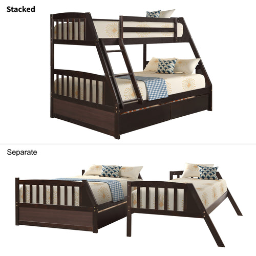 1st Choice Elevate Your Sleep with the Espresso Twin Storage Bunk Bed - Solid Pine