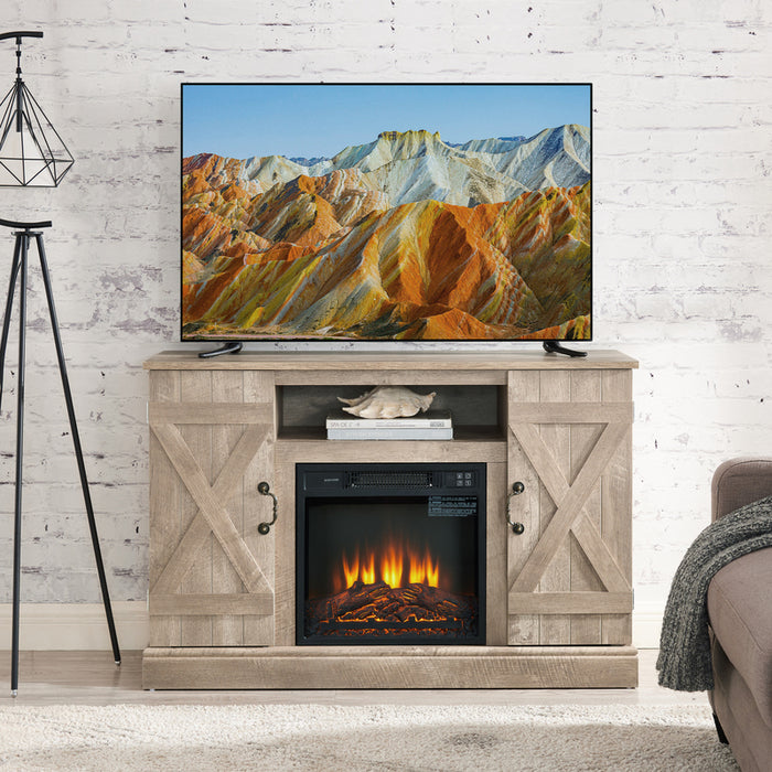 1st Choice Classic Media TV Stand Console with 18" Electric Fireplace
