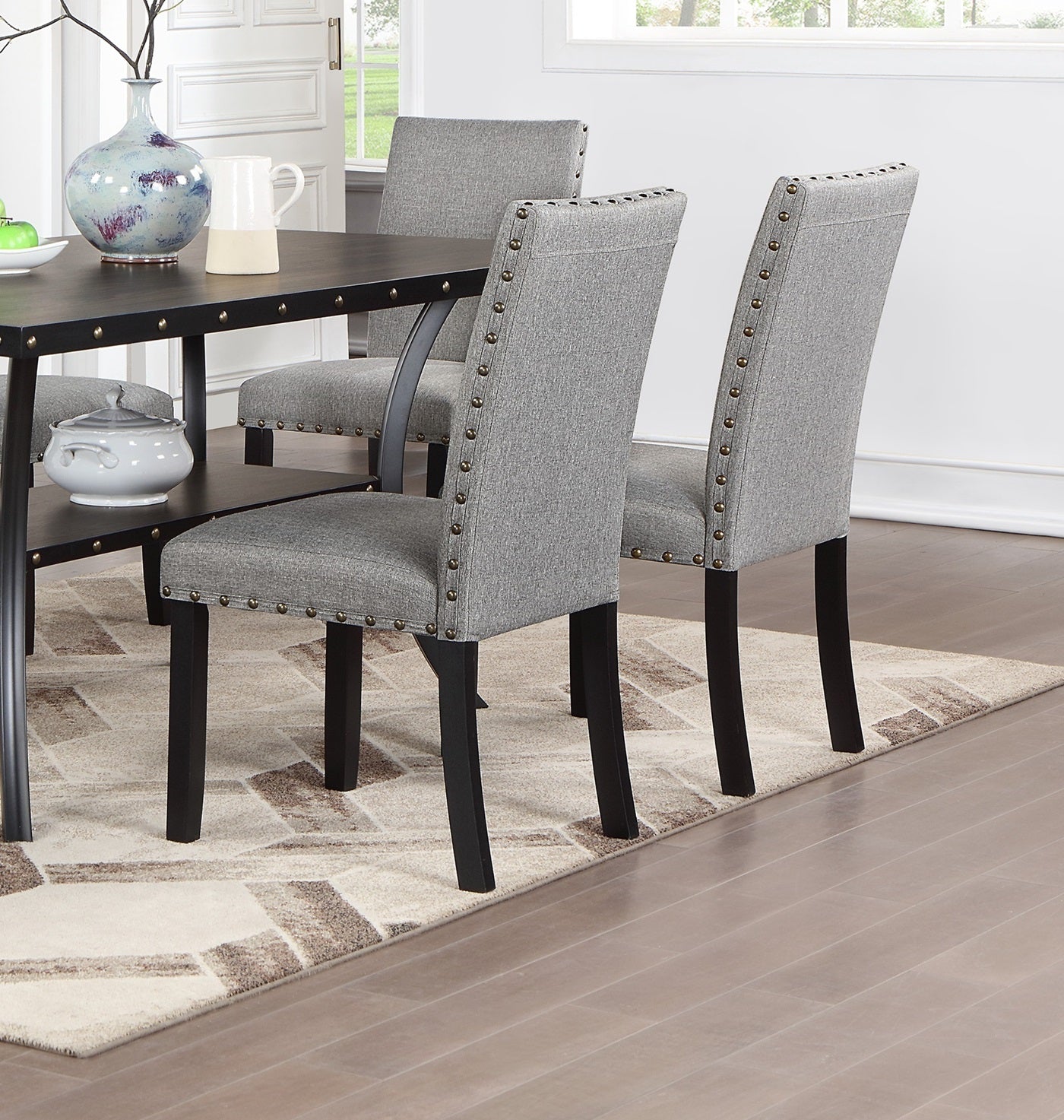 1st Choice Modern Classic Natural Wooden Rectangle Top Dining Table Set