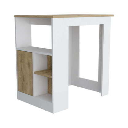 1st Choice Modern Masset Kitchen Island with Side Shelve in White