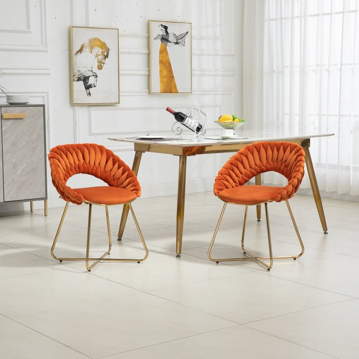 1st Choice Accent Velvet Upholstered Dining Side Chairs - Set of 2