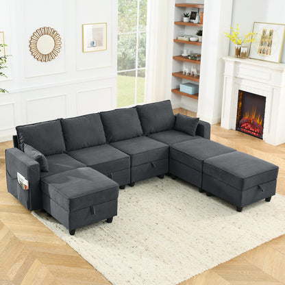 1st Choice Sectional Modular Sofa 7 Storage Seat Sofa Bed Couch