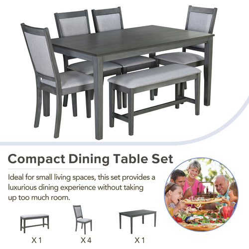 1st Choice Rustic Solid Wood Dining Table Set - Grey Farmhouse Furniture
