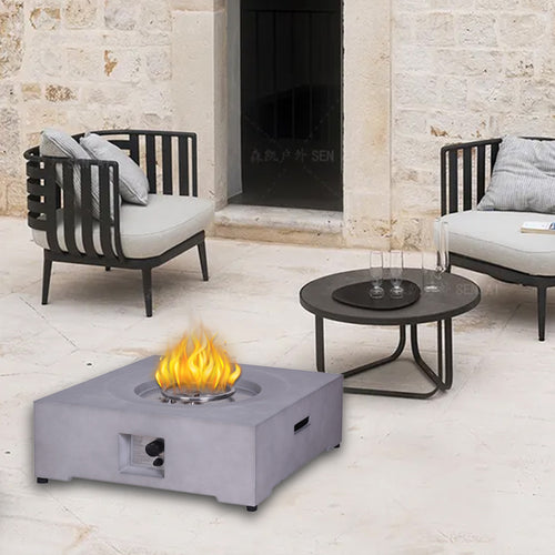1st Choice 40,000BTU Exterior Faux Stone Propane Fire Pit For Outdoor Garden