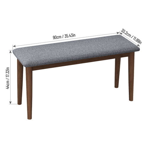 1st Choice Modern Rectangular Dining Table Set Furniture with 2 Benches