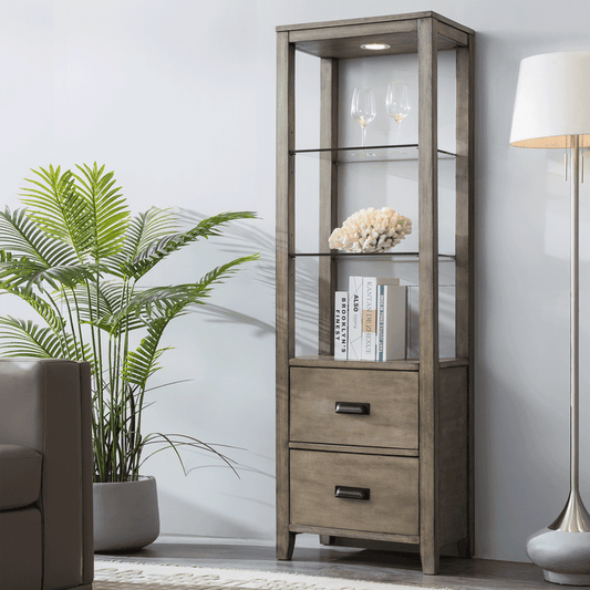 1st Choice Modern Solid Wood TV Side Cabinet Furniture in Gray