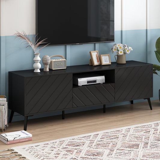 1st Choice Modern TV Stand Entertainment Center with Adjustable Shelves