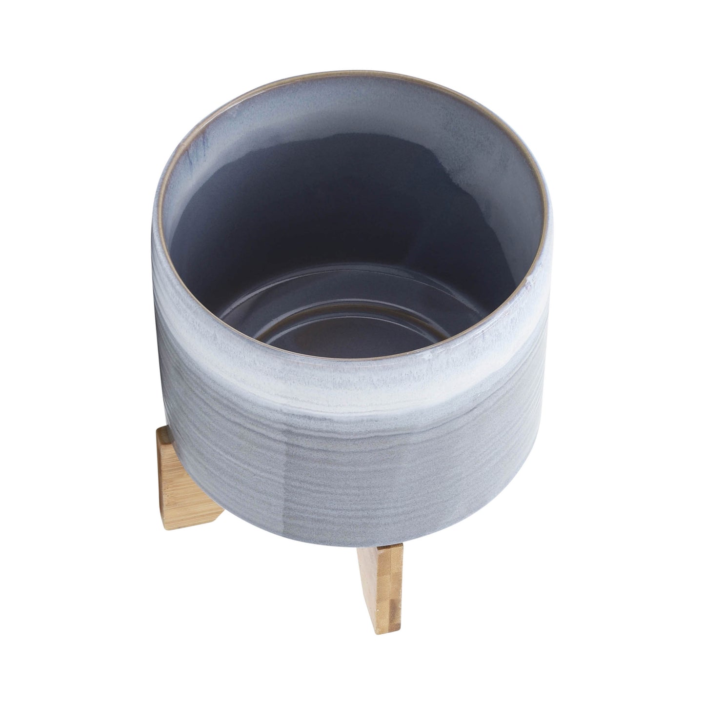 1st Choice Stylish Elegant Ceramic 8" Planter on Stand in Blue Fade