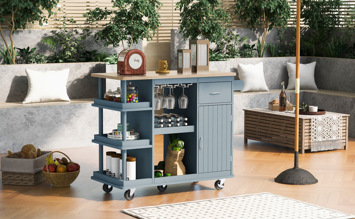 1st Choice Multipurpose Kitchen Cart Cabinet with Side Storage Shelves
